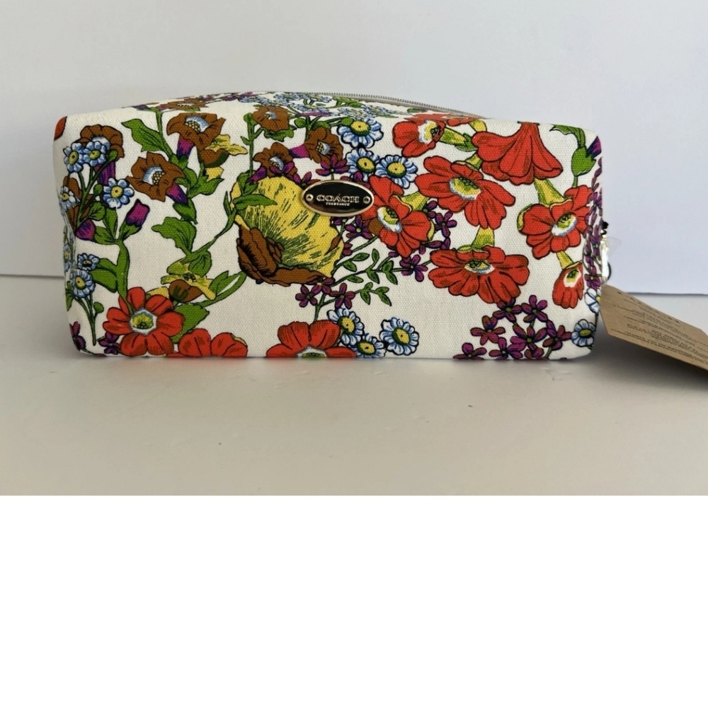 Coach Floral Cosmetic Bag - Red, Yellow, Green - Picture 3 of 5